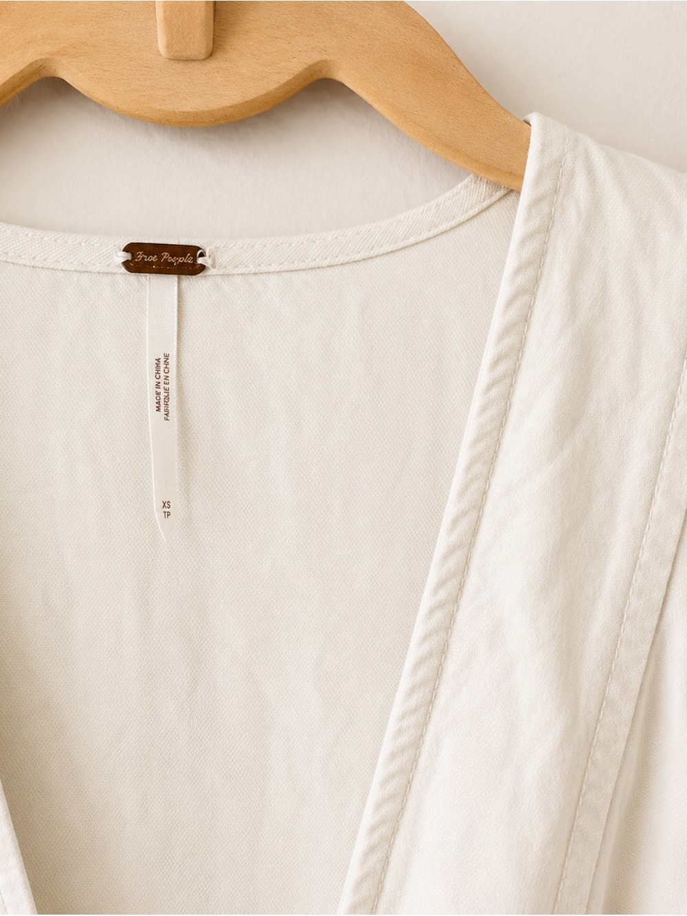Free People Ivory Puff Sleeve Babydoll Tunic Dress XS Boho Cottagecore - Picture 3 of 5